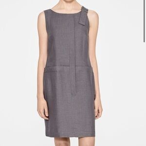 Sarah Pacini 100% Linen Grey Shift Dress Size Large NWT